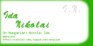 ida nikolai business card